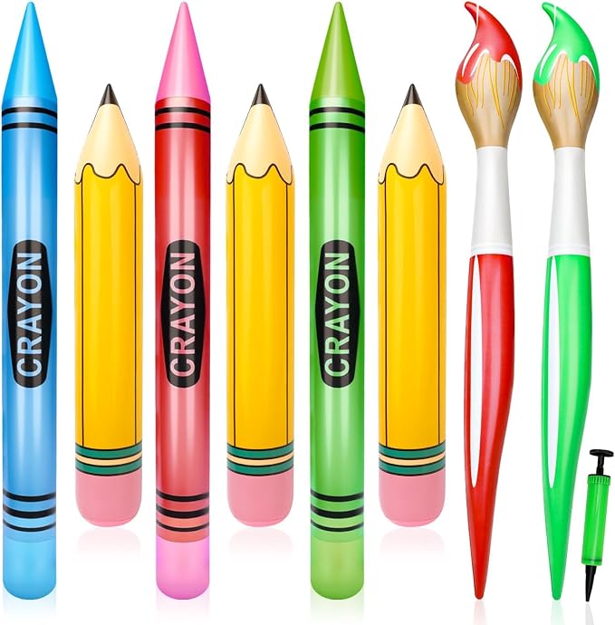 SAYAYA 8 Pcs Large Inflatable Pencil Balloons Set Jumbo Inflatable Crayons by SAYAYA
