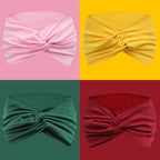 IVARYSS Extra Wide Headbands for Women Non-Slip, 7'' Large Twist Knotted Stretchy Wraps Head Bands Hair Accessories, 4 Pack, Bright Color