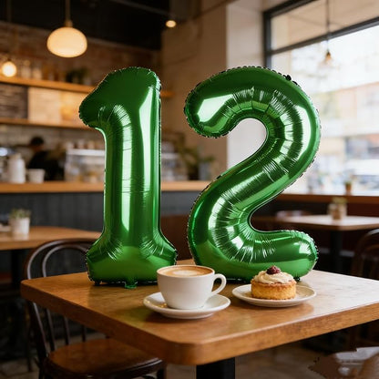 Number 12 Balloons 40 Inch for 12 21 Birthday Party Decorations, Dark Green | - Image 5