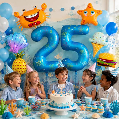 Number 25 DIY Balloon Set 40 Inch Ocean Theme Birthday Decorations - Image 5
