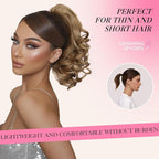 Claw Clip Ponytail Extension - 12 Inch Curly Ponytail Extension, Wavy Pony Tails Hair Extensions, Synthetic Hair Extensions Ponytail, Clip On Ponytails for Women (Color: Dark Brown)