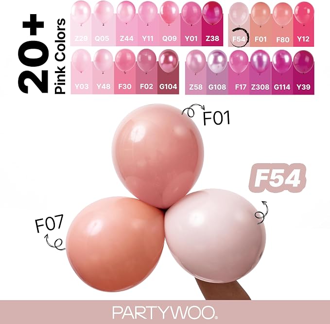 PartyWoo Dusty Pink Balloons 140pcs Lilac Pink Color 18 12 10 5 Inch | 18 12 10 - Image 4