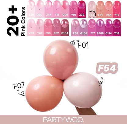 PartyWoo Dusty Pink Balloons 120pcs Lilac Pink Color 18 12 10 5 Inch | 18 12 10 - Image 4