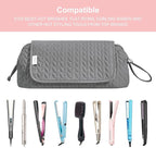 Hair Tools Travel Bag Karsyon Heat Resistant Mat Case Hot Tools Straightener, Curling Iron,Hair Dryers,Haircare Accessories Travel Essentials for Women 2 in 1 Organizer Bags (Gray)