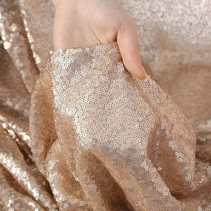 Poise3EHome Champagne Sequin Backdrop Curtains, 4 Panels 2FTx8FT Glitter - Image 4