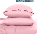 Bare Home Microfiber Pillow Cases - Toddler Size Set of 2 Cooling Pillowcases Double Brushed Light Pink Pack Easy Care (Toddler Pillowcase 2, Light Pink)
