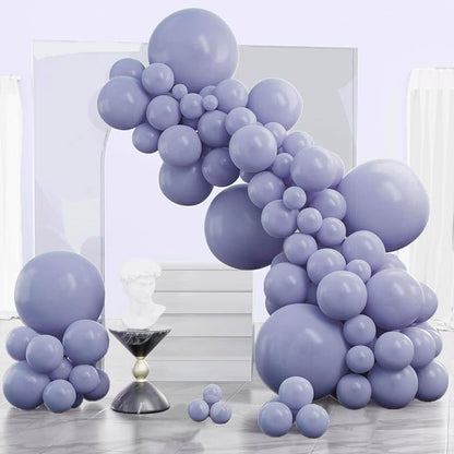 PartyWoo Dusty Blue Balloons 140pcs Boho Dusty Purple Muted Lavender Color | 18 by PartyWoo