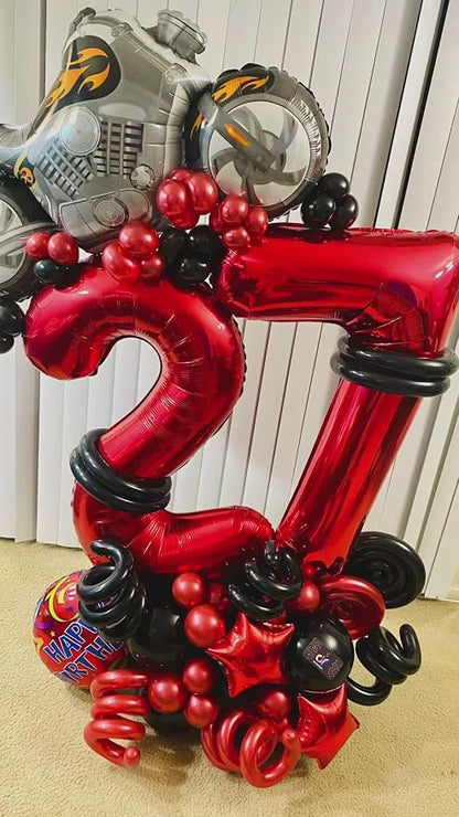 Red Number 2 Balloon 40 Inch, 2nd Birthday Party Decorations Men Women | Foil - Image 9