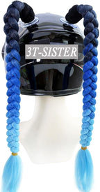 Braids Pigtails with Suction Cup for Motorcycle, Ski, Bicycle Helmet Decoration 2 Pieces