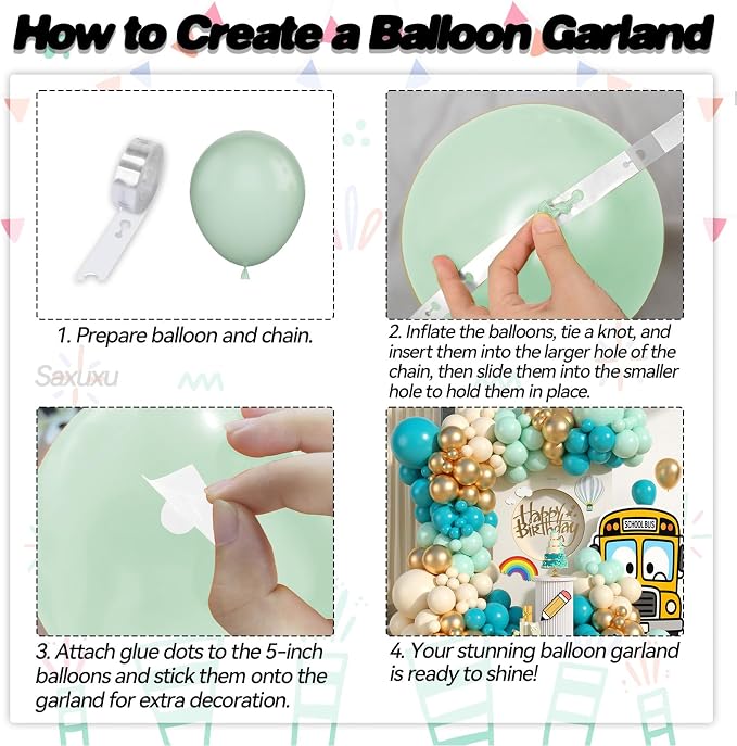 Teal Balloons Arch Kit, Teal Green Balloon Garland Arch Kit, Macaron Teal Blue - Image 3