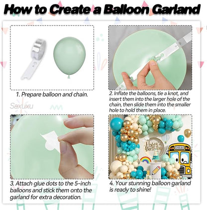 Teal Balloons Arch Kit, Teal Green Balloon Garland Arch Kit, Macaron Teal Blue - Image 3