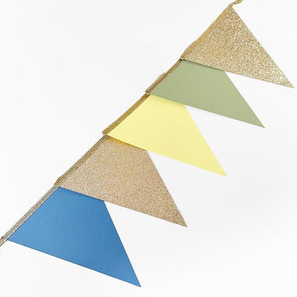 Champagne Gold Dusty Blue Sage Green Yellow Pennant Banner Flag Olive Green - Image 5