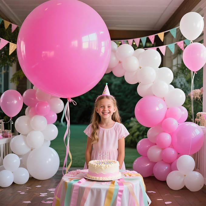 Pink Balloons 9pcs 36 Inch Extra Large Big Jumbo Giant Matte Pink Balloons - Image 8