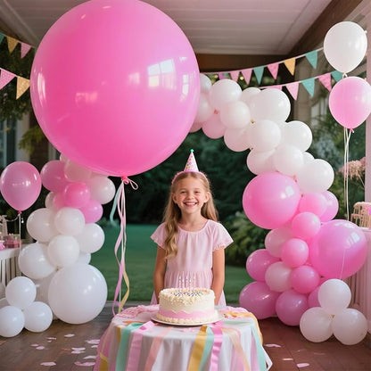 Pink Balloons 9pcs 36 Inch Extra Large Big Jumbo Giant Matte Pink Balloons - Image 8