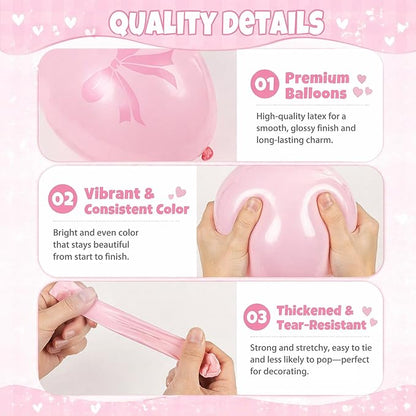 Pink Bow Balloons Kit, Coquette Party Decorations - Image 7