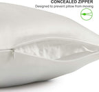 ALASKA BEAR Silk Pillowcase 20 by 54 for Couple Hair and Skin Organic 100% Mulberry Silk Pillow Slip for Bliss Sleep, Body Size(1pc, Ivory White)