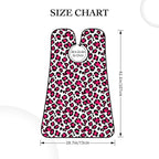 Beard Bib Apron for Men Shaving, Waterproof Non-Stick Hair Catcher with Suction Cups, Grooming Essential for Dad Husband, White Pink Cheetah Leopard Print Shave Bib