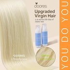 DOORES Hair Extensions Real Human Hair, Ash Brown to Platinum Blonde 135g 7pcs 18 Inch, Silky Straight Clip in Extensions Natural Remy Thick Weft for Women