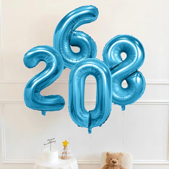 Blue 0 Number Balloon, 40 Inch, Premium Mylar, - Image 6