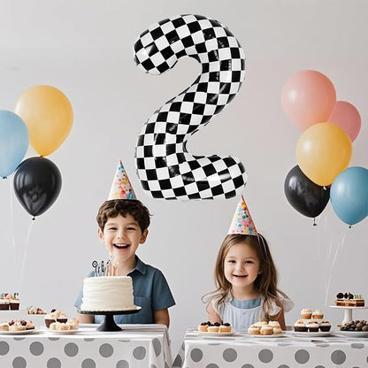 40 Inch Checkered Number Balloon - Image 5
