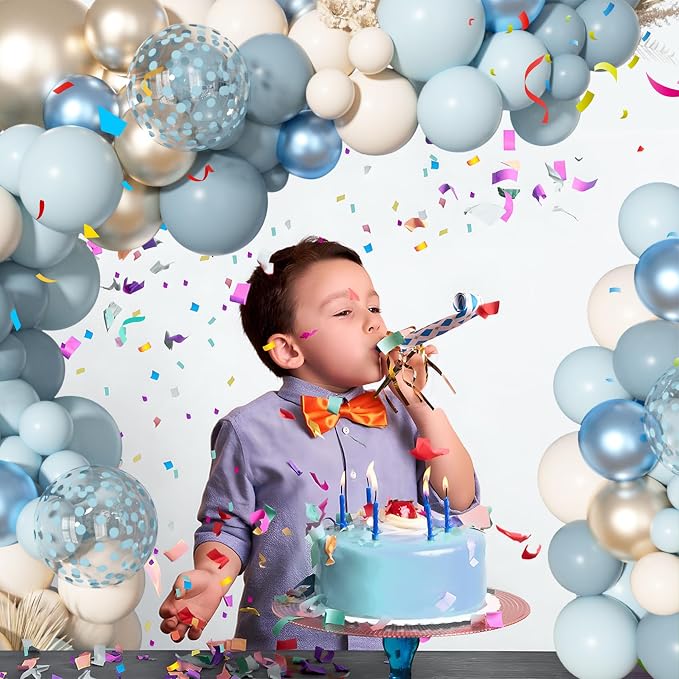 156Pcs Dusty Blue Balloons Arch Garland Kit Different Size | Dusty Baby Pastel - Image 6