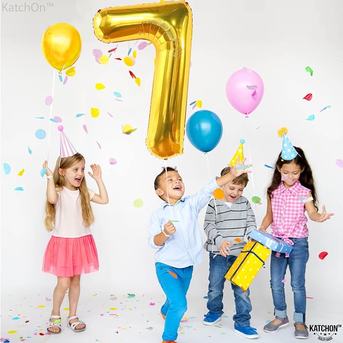 KatchOn Gold Number 7 Balloon 40 Inch, 7th Birthday Balloon | 7th Birthday - Image 7