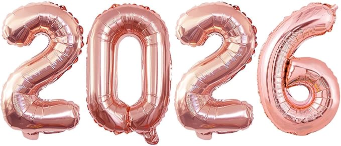 2026 Foil Number Balloons for 2026 New Year Eve Festival Party Supplies by GOER