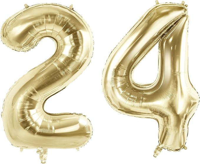 Number 24 Balloons for 24th Birthday Party Decorations, 40 Inch 0-100 by Joycard