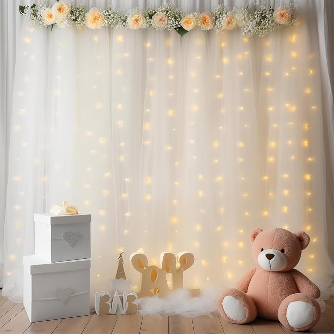 10x8ft White Tulle Backdrop Curtain - Image 3