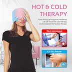 2 Pack Migraine Relief Ice Head Wrap Headache and Migraine Hat | Cold Gel Head Ice Pack with Face and Eye Mask Compress for Cooling Migraine Relief - Pink 2 Pack
