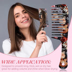 Wide Tooth Comb,Effortless Tangle Removal for Curly, Wet, Long Hair Wet,Cute Aesthetic Design for Women Men and Girls (Black-06)