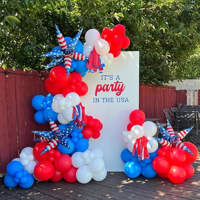 Red White and Blue Balloons Garland Arch Kit - Image 7
