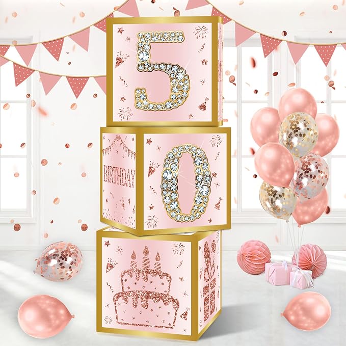 DataMoon 50th Birthday Decorations Boxes by DataMoon