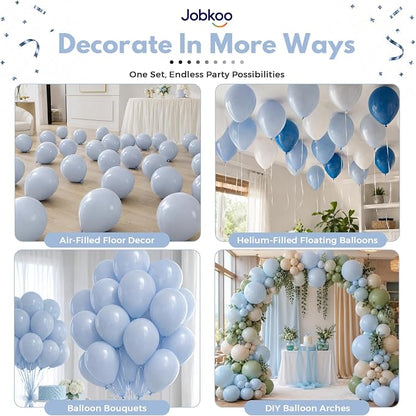 Jobkoo Dusty Blue Balloons, 12 Inch Slate Fog Pale Blue Aqua Latex Balloon | - Image 4
