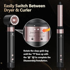 Hair Dryer Hot Air Styler: High-Speed Blow Dryers with Negative Ionic for Fast Drying Frizz Control, Extra Long Barrel 1 1/4 Inch Curling Iron Airflow Auto Wrap Curler for Quick Styling