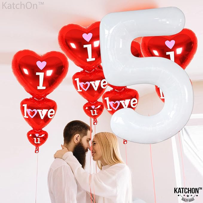 KatchOn White Number 5 Balloons - Image 6