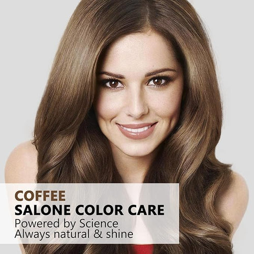 10 PCS Coffee Hair Dye Shampoo 3 in 1 Natural Hair Color Shampoo, Semi- Permanent Instant Hair Dye for Men & Women - Herbal Ingredients (Coffee)
