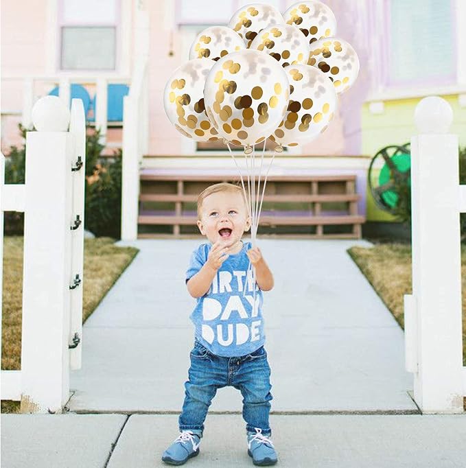 50pcs Gold Foil Confetti Balloons, 12 inch Latex Balloon - Image 3