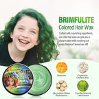 Green Hair Wax, Temporary Hair Color Wax, Nourishing & Washable Hair Color for Kids, Women and Men 2.12 Oz.