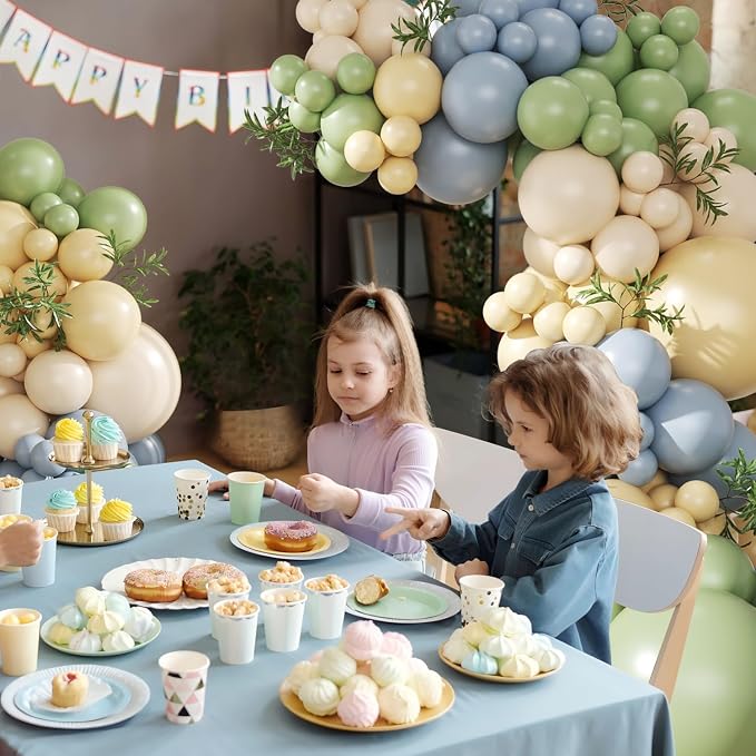 CROSSFINGERS Green Blue Yellow Pastel Balloon Arch Kit - Image 6
