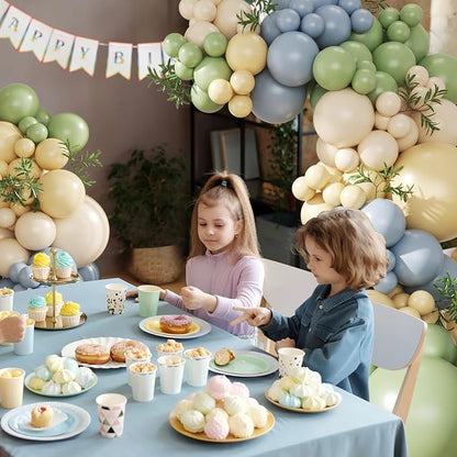 CROSSFINGERS Green Blue Yellow Pastel Balloon Arch Kit - Image 6