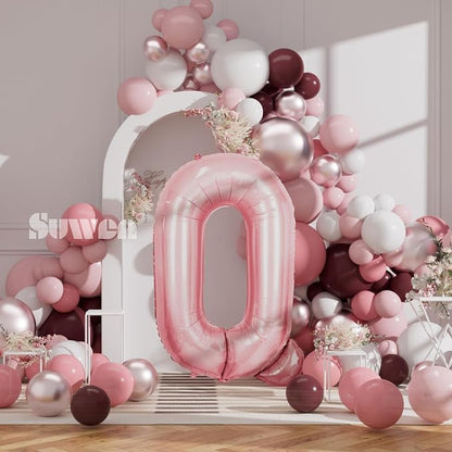 SUWEN 40 Inch Pink Large Q Letter Balloons Big Foil Helium A-Z | Jumbo Mylar - Image 3