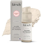 Kitsch Volumizing Rice Protein Dry Shampoo Powder - Dry Shampoo for Women & Men, No White Cast, Absorbs Oil, Non-Greasy, Light-to-medium Hair Colors, Travel Size | Ideal Gifts for Women- Invisible 1oz