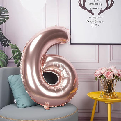 Jonhamwelbor 60 Number Balloons Rose Gold Big Giant Jumbo Number 60 Foil Mylar - Image 3
