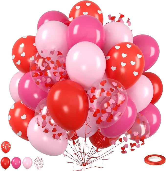 Red and Pink Balloons, Valentine's Day Balloon by Saxuxu