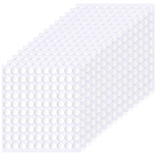 JUNEBRUSHS 1500 Pieces Double Sided Adhesive Dots, Acrylic Round Putty by JUNEBRUSHS