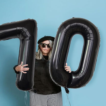 Number Balloons Black Party Balloon - Image 6
