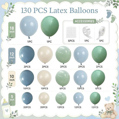Dusty Blue Sage Green Balloon Garland Arch Kit - Image 2