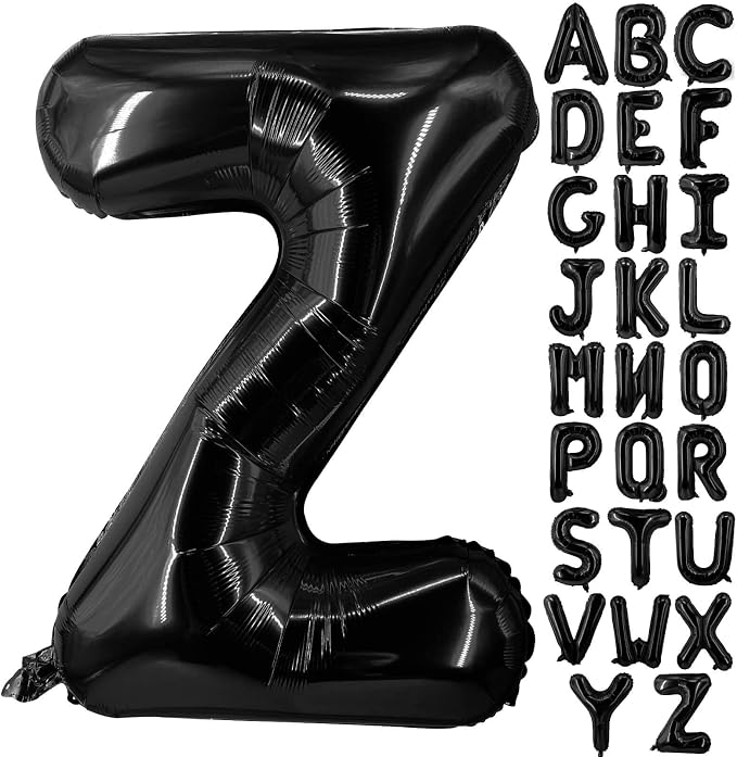 Lovoir 40 Inch Large Black Letter Z Balloons Big Size Jumbo Mylar Foil Helium by Lovoir