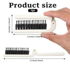 Foldable Hair Brush, Mini Portable Pocket Travel Boar Bristles Brush for Thin Thick Curly Wet Dry Hair, Folding Compact Size, Vacation Friendly
